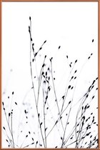 JUNIQE - Poster met kunststof lijst Black Grass -13x18 /Wit & Zwart