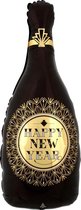 Anagram Folieballon Champagnefles 35 X 91 Cm Zwart/goud