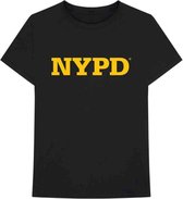 New York City Heren Tshirt -2XL- NYPD Text Logo Zwart