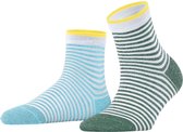 Esprit Wide Stripe 2-PACK korte Sokken 17531 - Meerkleurig meerdere kleuren zie foto Dames - 35-38