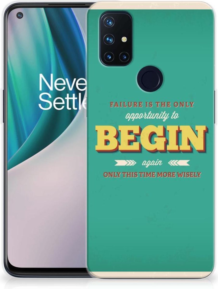 OnePlus Nord N10 5G Siliconen hoesje met naam Quote Begin