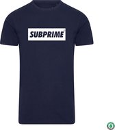 Subprime - Heren Tee SS Shirt Block Navy - Blauw - Maat XL