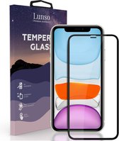 Lunso - Geschikt voor iPhone 11 - Gehard Beschermglas - Full Cover Screenprotector - Black Edge