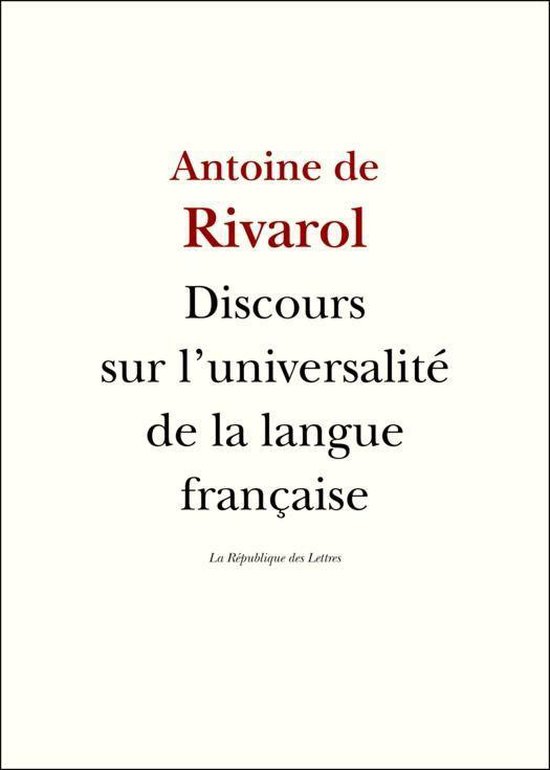 L'universalité de la langue française - cover