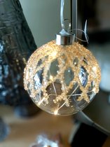 Alinterieur - Kerstbal op batterijen -Goudglitter - LED