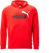 Puma Essentials+ 2 Col Big Logo Fleece Trui / Hoodie - Rood Heren - Maat XXL