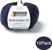 Schachenmayr Breiwol Merino Extrafine 120 - 10-Pack - 100% Scheerwol - Donkerblauw