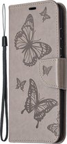 Samsung Galaxy S20 FE Hoesje - Mobigear - Butterfly Serie - Kunstlederen Bookcase - Grijs - Hoesje Geschikt Voor Samsung Galaxy S20 FE