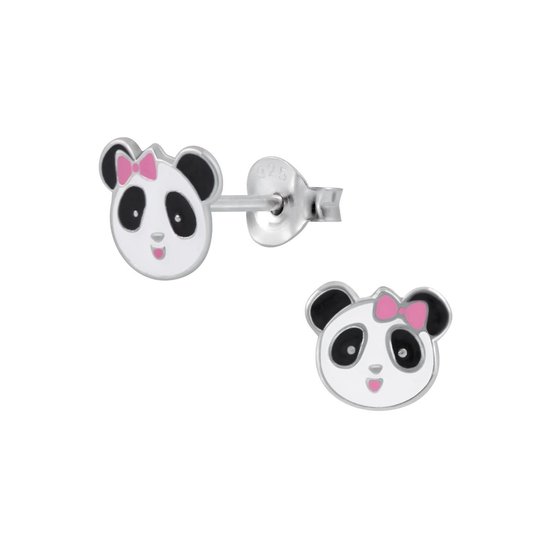 Boucles d'oreilles enfant panda en argent | boucles d'oreilles Girl Argent | Zilverana | Argent Sterling 925