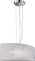 LED Hanglamp - Hangverlichting - Torna Colmino - E27 Fitting - Rechthoek - Mat Chroom - Aluminium