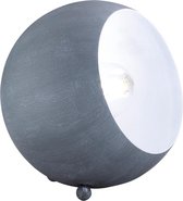 LED Tafellamp - Torna Blinky - E14 Fitting - Rond - Beton Look Grijs - Aluminium
