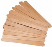 Harsspatels hout smal | Ontharingswax | wax spatels | voor het aanbrengen van wax | 50 stuks