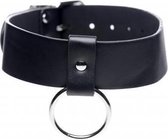 Zwarte Vegan Halsband Met Ring - BDSM - Bondage - Zwart - Discreet verpakt en bezorgd