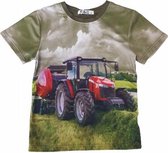 S&C tractor t-shirt H113 - legergroen -  Case - maat 134/140