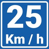 Adviessnelheid 25 km sticker, A4 150 x 150 mm