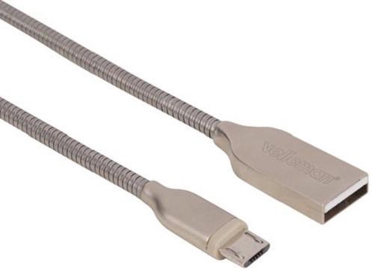 Velleman Usb-kabel 2.0 Staal 1 Meter Zilver