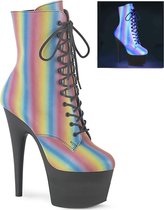 Pleaser Plateau Laarzen, Paaldans schoenen -36 Shoes- ADORE-1020RC-REFL-02 Paaldans schoenen Multicolours/Zwart