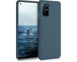 kwmobile telefoonhoesje geschikt voor OnePlus 8T - Hoesje met siliconen coating - Smartphone case in leisteen
