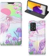 Telefoonhoesje Geschikt voor Samsung Galaxy A72 (5G/4G) Wallet Bookcase Vogel