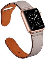 Leren bandje compatibel met Apple Watch 41/40/38, Grijs, Sport