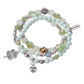 Juleeze Armband Dames 15 cm Groen Kunststof Rond Armbandjes Sieraden Dames