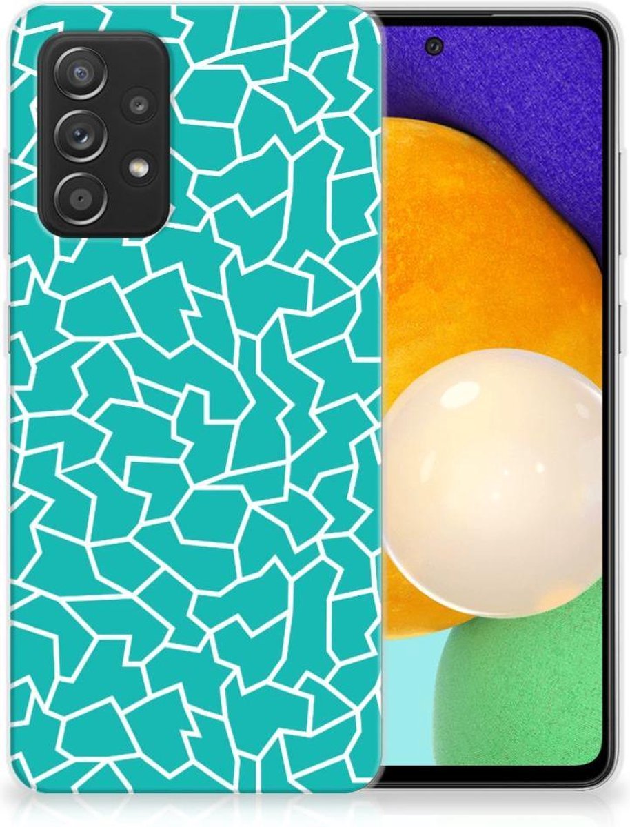Samsung Galaxy A52 (5G/4G) Hoesje maken Cracks Blue