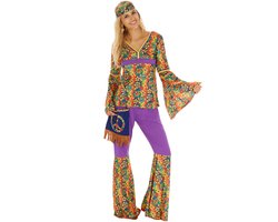 dressforfun - Vrouwenkostuum Hippie XXL - verkleedkleding kostuum halloween verkleden feestkleding carnavalskleding carnaval feestkledij partykleding - 300946