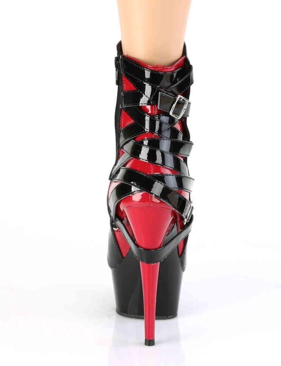 Pleaser Platform talons -38 Chaussures- DELIGHT-1012 US 8 Zwart/ Rouge