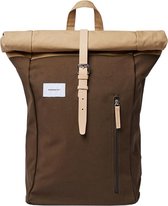 Sandqvist Dante Backpack multi olive / beige with natural leather