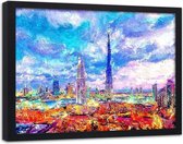 Foto in frame , Abstract Dubai ,100x70cm , Multikleur , wanddecoratie