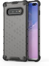 Honeycomb Shockproof PC + TPU Case voor Galaxy S10 + (zwart)