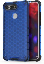 Shockproof Honeycomb PC + TPU Case voor Huawei Honor V20 (blauw)