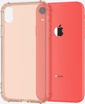 Schokbestendige transparante TPU zachte hoes voor iPhone XR (oranje)