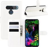 Voor LG G8S ThinQ Litchi Texture Horizontaal Flip Leren Case met Portemonnee & Houder & Kaartsleuven (Wit)