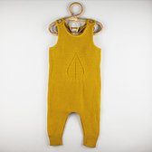 Grofgebreid tuinbroek - Kinderkleding - Maat 104/110 - 4/5 jaar - Okergeel - 100% Biologisch Katoen - Duurzaam