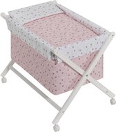 Interbaby Wieg Kroon Junior 90 X 72 Cm Hout/katoen Roze