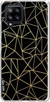 Casetastic Samsung Galaxy A42 (2020) 5G Hoesje - Softcover Hoesje met Design - Abstraction Outline Gold Print