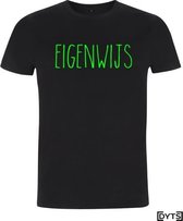 T-shirt | Karaktereigenschappen | Eigenwijs04 - fluor green, M, Heren