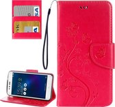 Voor Asus Zenfone 3 Max / ZC520TL Vlinders Love Flowers Embossing Horizontale Flip Leather Case met houder & kaartsleuven & Wallet & Lanyard (Magenta)