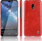 Shockproof Litchi Texture PC + PU Case voor Nokia 2.2 (rood)