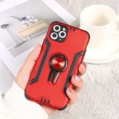 Voor iPhone 11 schokbestendig TPU + pc-hoesje met ringhouder (rood)