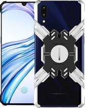 Voor Vivo X23 Hero-serie Anti-val Slijtvaste metalen beschermhoes met beugel (zilver zwart)