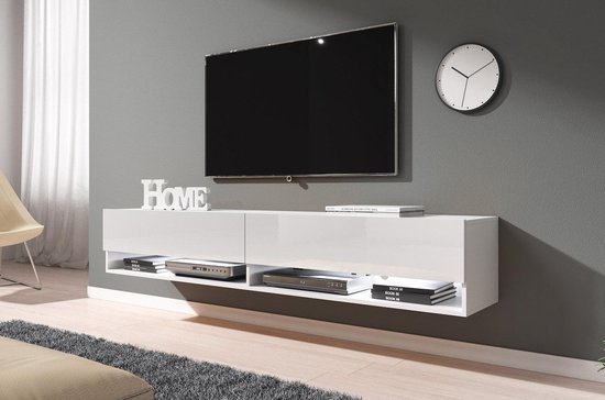 TV-Meubel Asino LED - Wit - 180 cm | bol.com