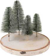 J-line Schijf Decoratief Kerstboom Schors Naturel Large