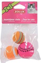 Zolux kattenspeelgoed ballen assorti 4 cm 3 st