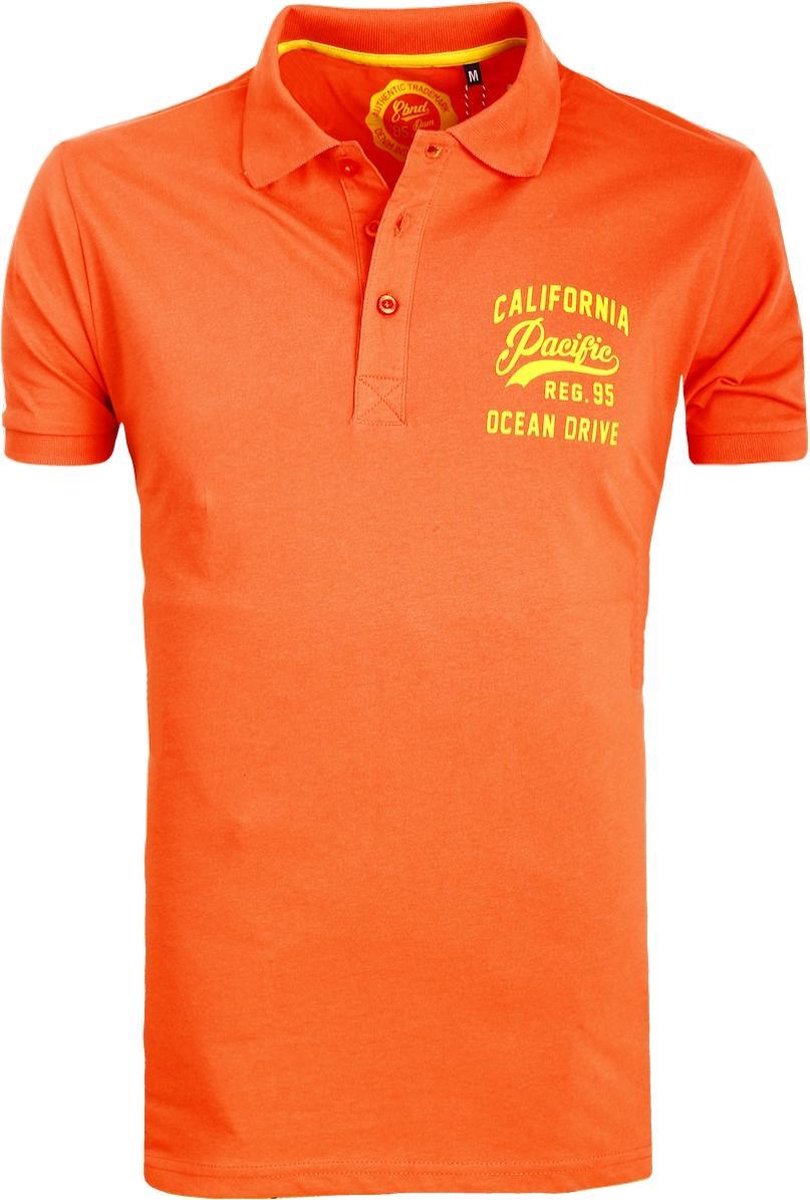 E-bound Polo Shirt Heren Met California Pacific Print Rood - L