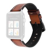 Retro hoofdlaag koeienhuid lederen horlogeband voor Apple Watch Series 6 & SE & 5 & 4 44 mm / 3 & 2 & 1 42 mm (donkerbruin)