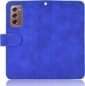 Voor Samsung Galaxy Z Fold2 5G Effen Kleur Huidgevoel Magnetische Gesp Horizontale Flip Kalftextuur PU Lederen Case met Houder & Kaartsleuven & Portemonnee (Blauw)