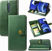 Voor OPPO Reno 2F / Reno 2Z Retro effen kleur lederen gesp telefoonhoes met lanyard & fotolijst & kaartsleuf & portemonnee & standaardfunctie (groen)