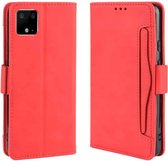 Voor Google Pixel 4 Wallet Style Skin Feel Kalfspatroon lederen tas met aparte kaartsleuf (rood)